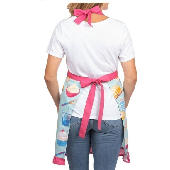 Pantry Apron New Turquoise and Pink - Picture 2 of 6